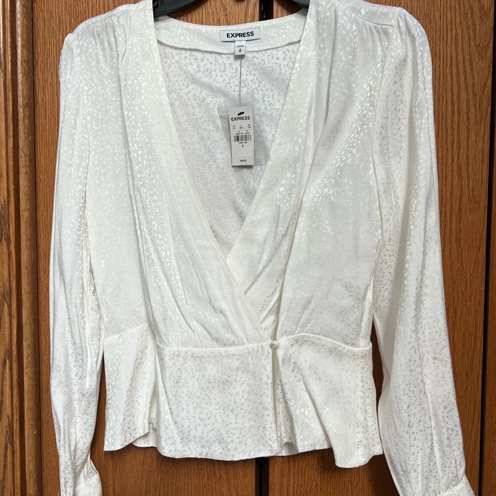 Express Ivory Patterned Top
